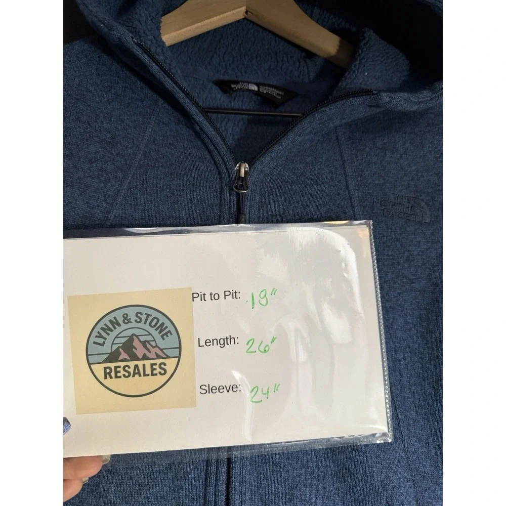 The North Face Womens Fleece Zip Up Hoodie Blue Heather‎ Size S - Picture 5 of 5